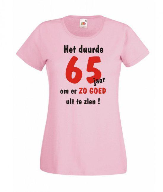 Mijncadeautje dames leeftijd T-shirt roze maat XL Het duurde 65 jaar om er zo goed uit te zien