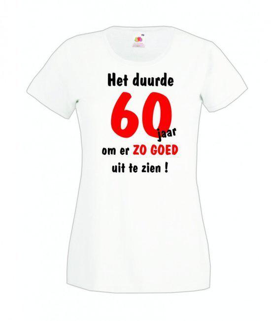 Mijncadeautje dames leeftijd T-shirt wit maat L Het duurde 60 jaar om er zo goed uit te zien