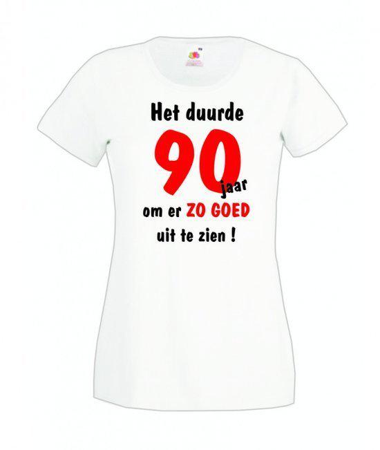 Mijncadeautje dames leeftijd T-shirt wit maat L Het duurde 90 jaar om er zo goed uit te zien