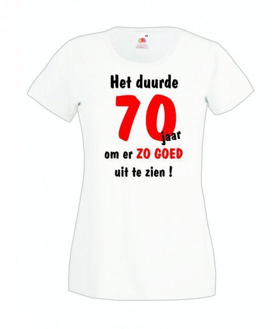 Mijncadeautje dames leeftijd T-shirt wit maat XL Het duurde 70 jaar om er zo goed uit te zien