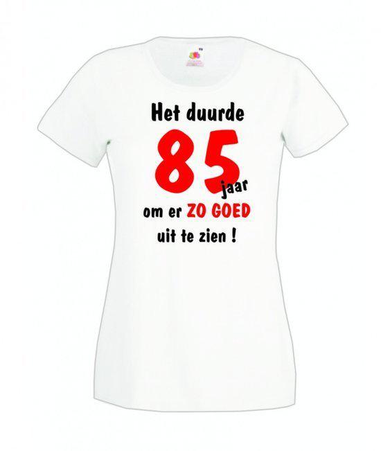 Mijncadeautje dames leeftijd T-shirt wit maat XL Het duurde 85 jaar om er zo goed uit te zien