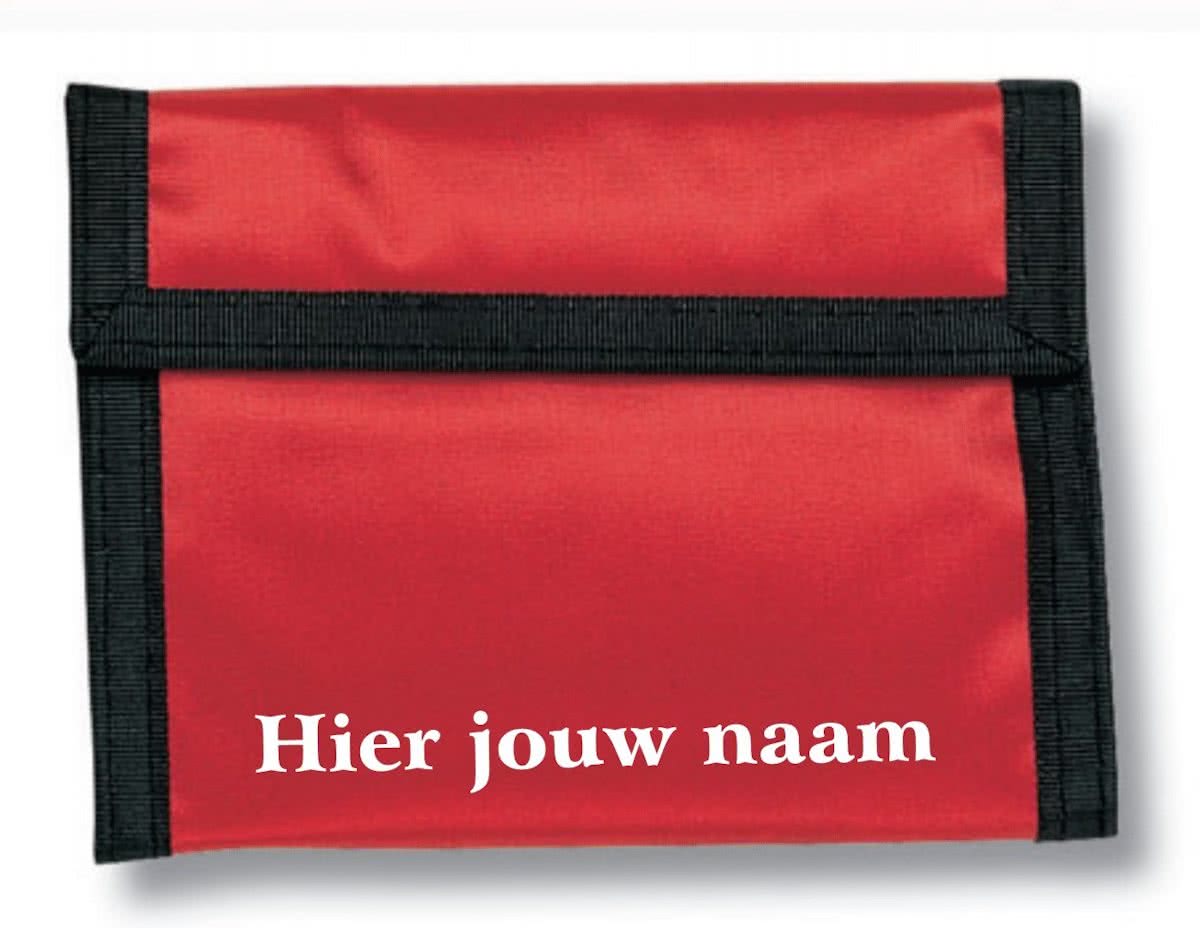 mijncadeautje - portemonnee Adam - Polyester - rood - met voornaam