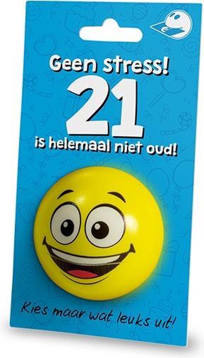 Cadeaukaart + Stressbal  21 Jaar