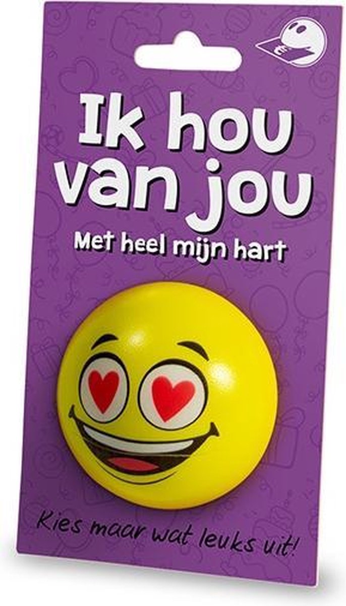 Cadeaukaart + Stressbal  Ik hou van jou