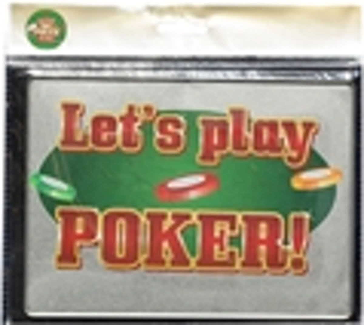 metalen bordje Lets play Poker !