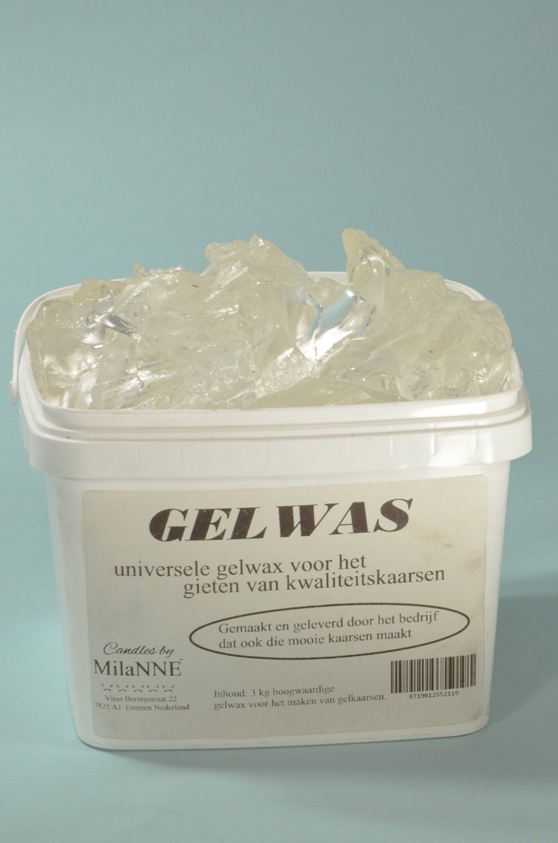 Emmer met 3 kg hoogwaardige kaarsenwas GELWAX, om thuis Gelkaarsen te maken