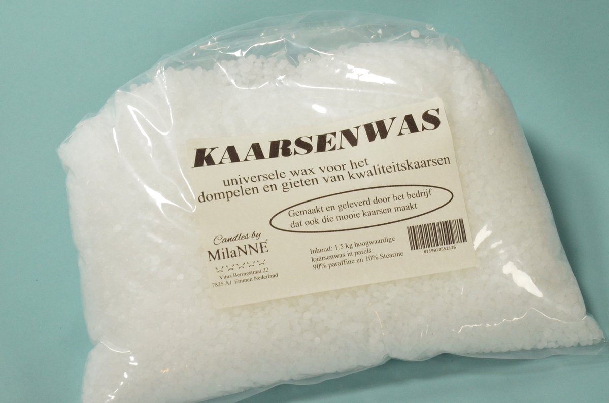 MIlaNNE, Universele kaarsenwas voor het zelf gieten of dompelen van KAARSEN, 3 kg