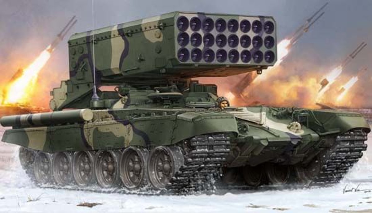 Military Russian TOS-1A Multiple Rocket Launcher