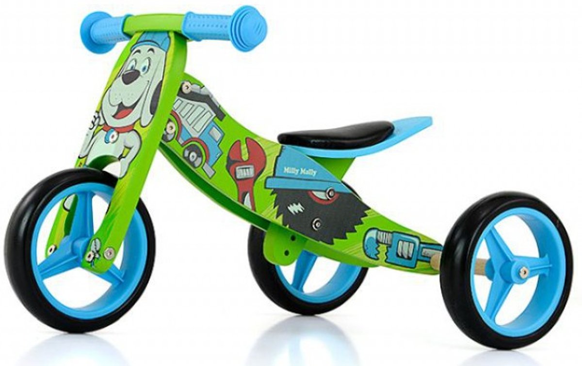 Milly Mally 2-in-1 Loopfiets Jake Bob - Loopfiets - Jongens - Blauw