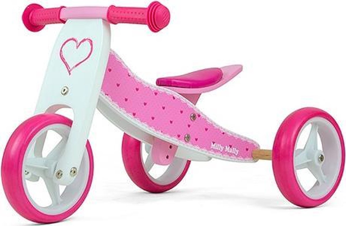 Milly Mally 2-in-1 Loopfiets Jake Hartjes - Loopfiets - Vrouwen - Roze