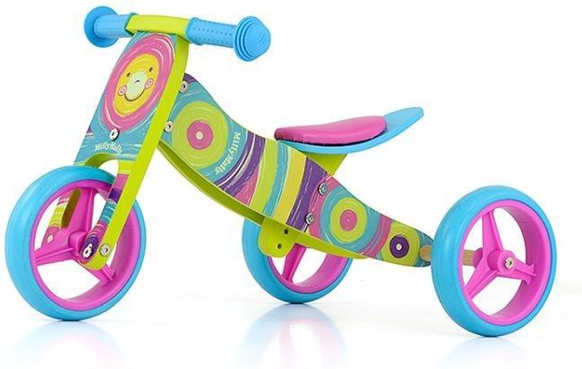 Milly Mally 2-in-1 Loopfiets Jake Regenboog - Loopfiets - Unisex - Multicolor