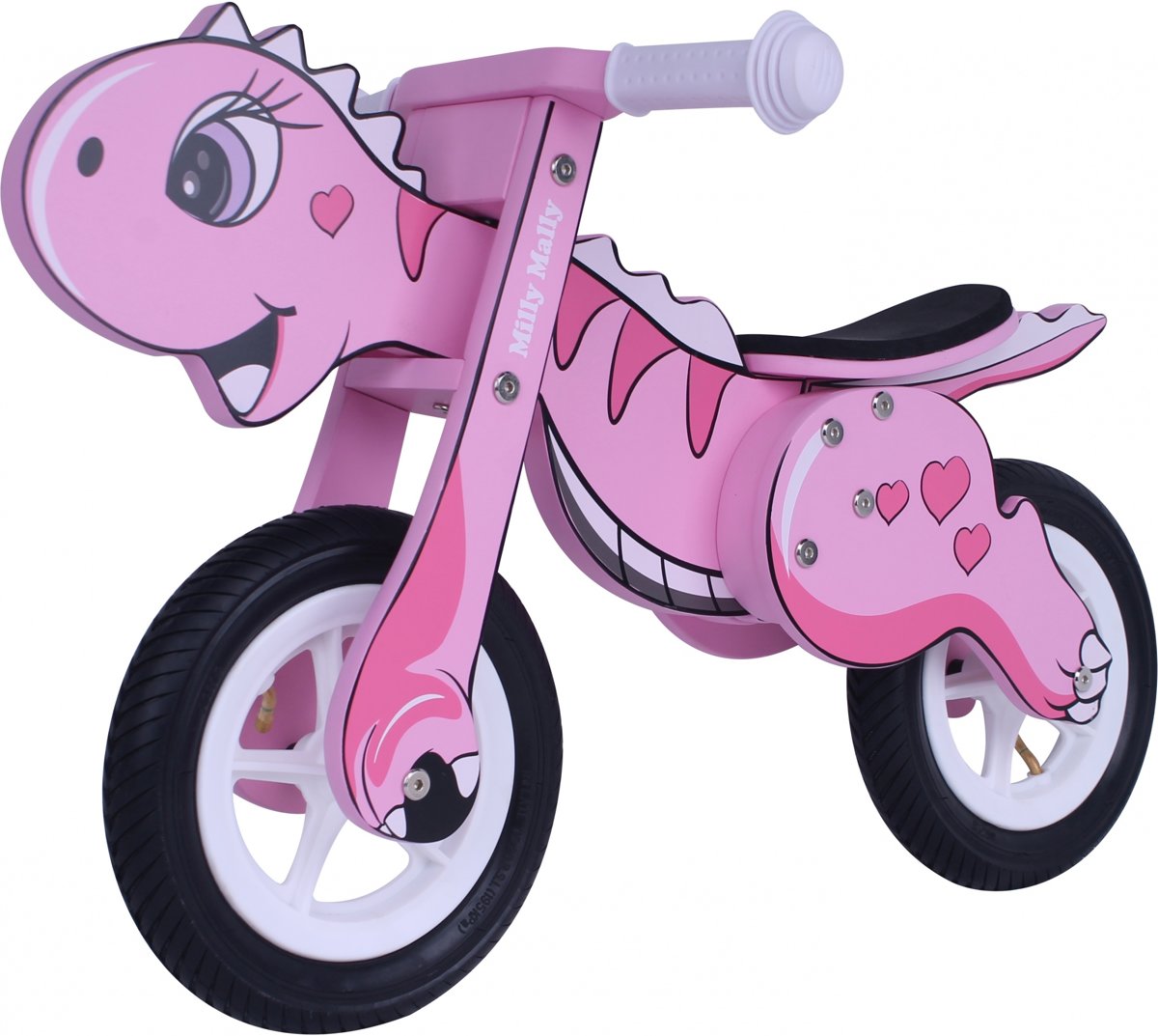 Milly Mally Dino Mini Loopfiets - Loopfiets - Jongens en meisjes - Roze - 12 Inch