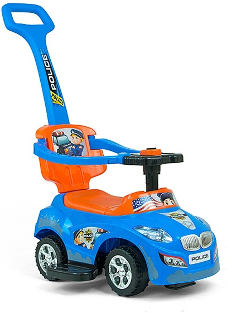 Milly Mally Happy Loopwagen Politieauto Blauw/oranje