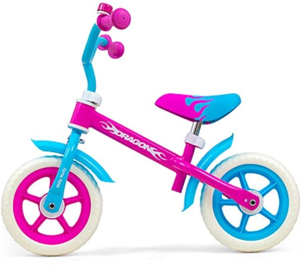 Milly Mally Loopfiets Dragon - Loopfiets - Jongens en meisjes - Roze;Blauw - 10 Inch