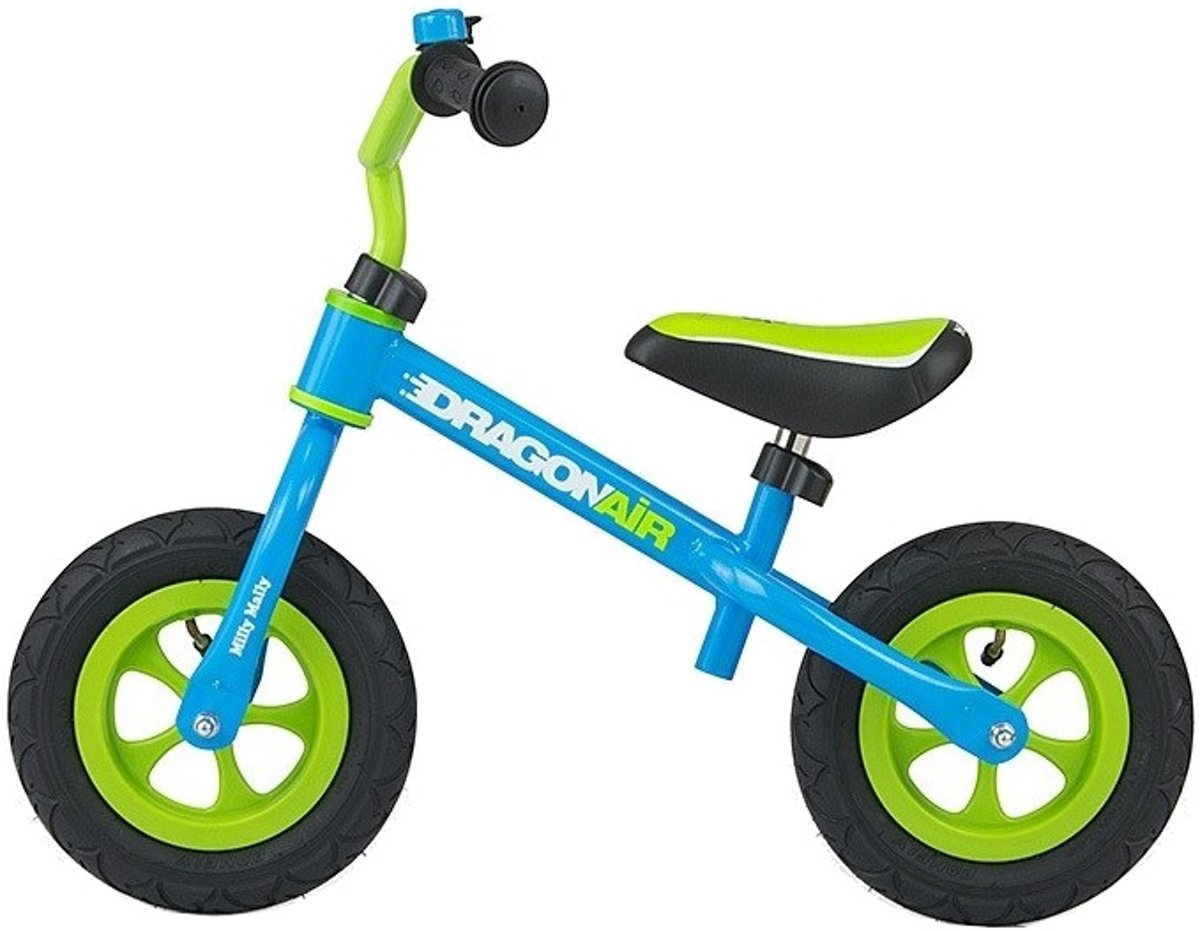 Milly Mally Loopfiets Dragon Air - Loopfiets - Jongens en meisjes - Blauw;Groen - 10 Inch