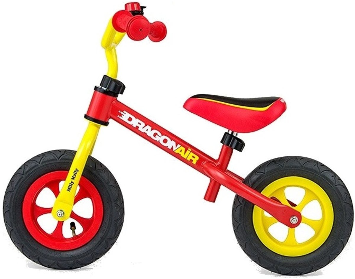 Milly Mally Loopfiets Dragon Air - Loopfiets - Jongens en meisjes - Geel;Rood - 10 Inch