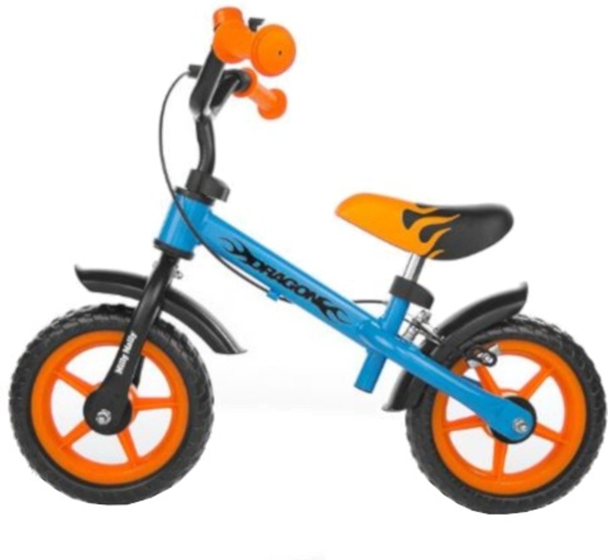 Milly Mally Loopfiets Dragon Met Rem - Loopfiets - Jongens en meisjes - Blauw;Oranje - 10 Inch