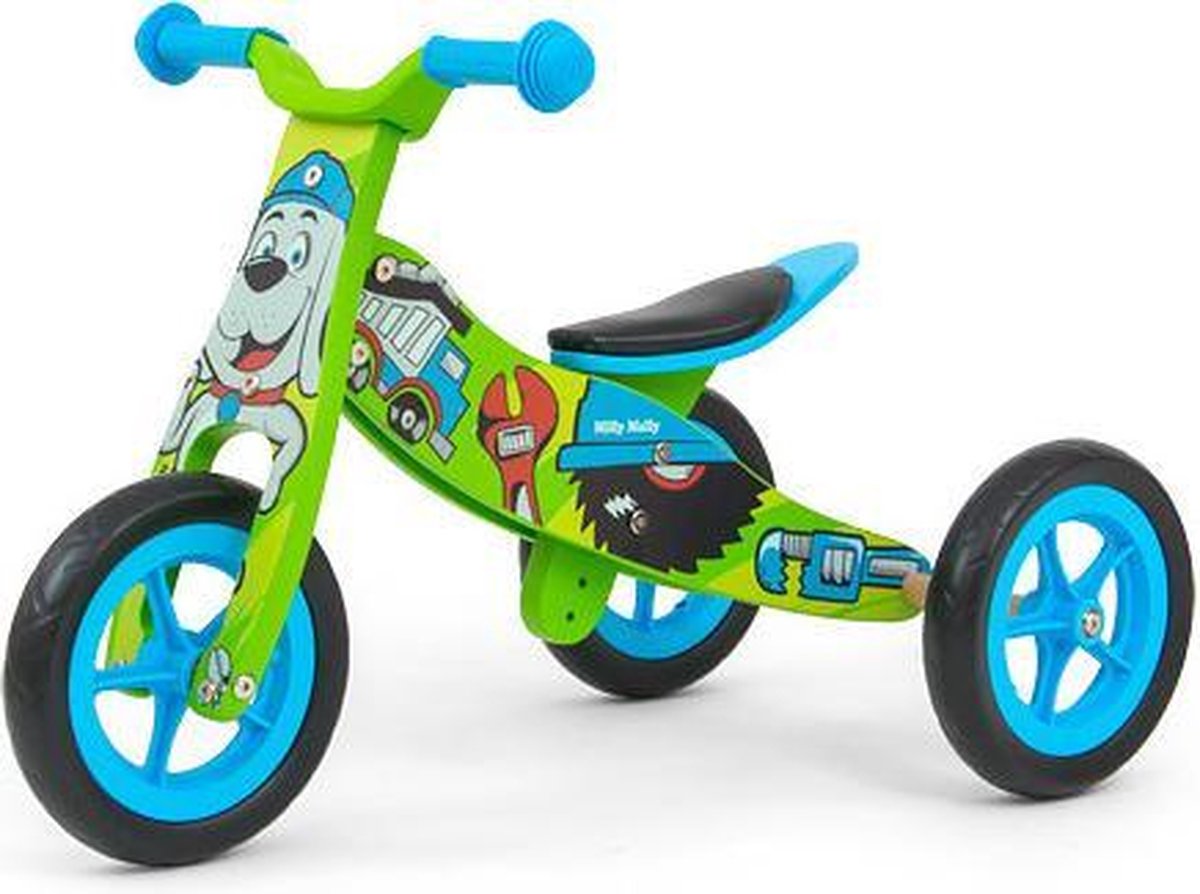 Milly Mally Loopfiets/Driewieler 2in1 Look - Bob/Groen