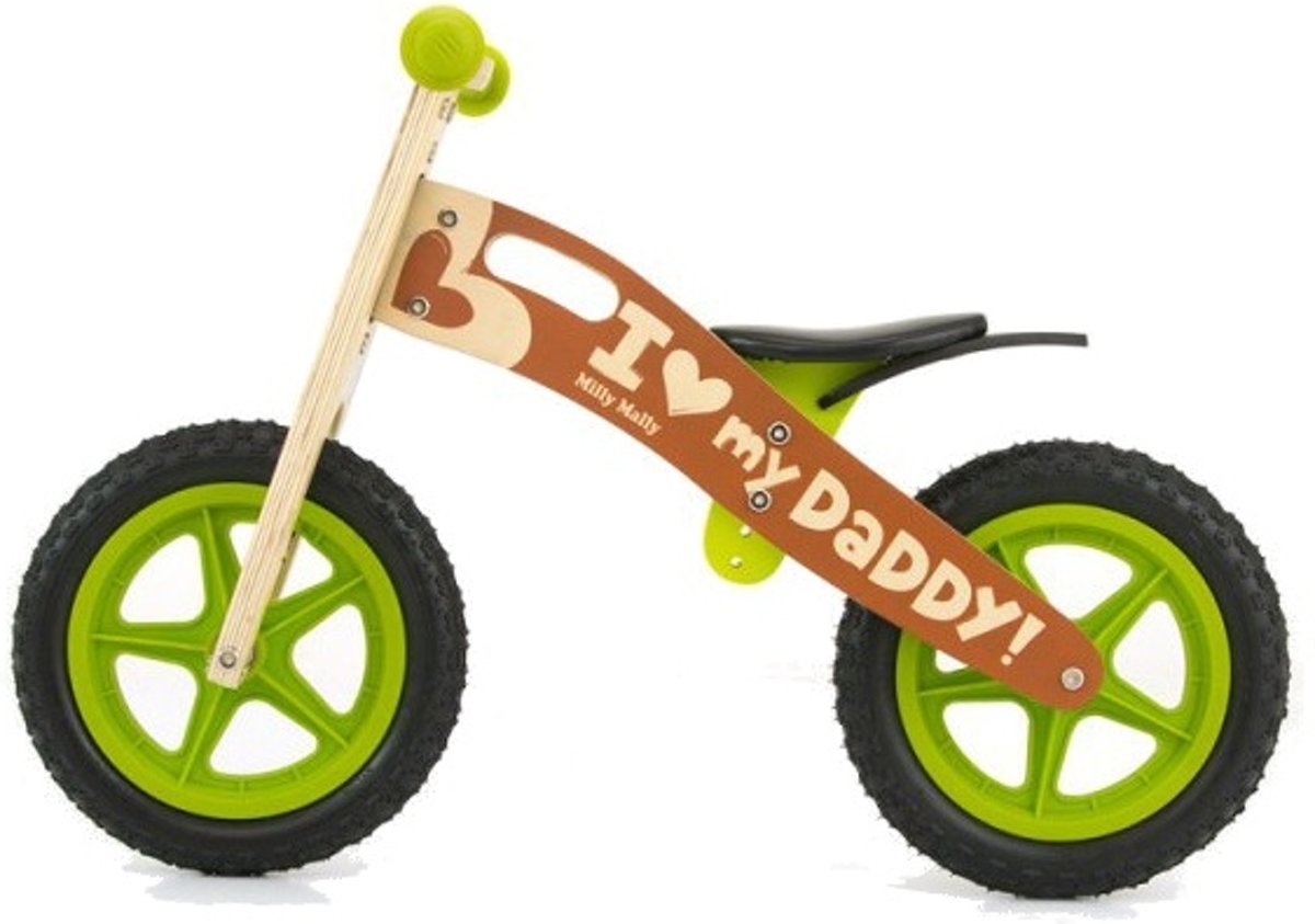 Milly Mally Loopfiets King Boy - Loopfiets - Jongens en meisjes - Blank;Groen - 12 Inch