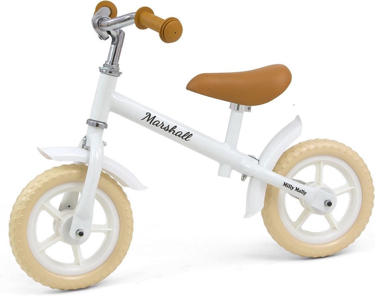 Milly Mally Loopfiets Marshall - Loopfiets - Unisex - Wit;Crème - 10 Inch