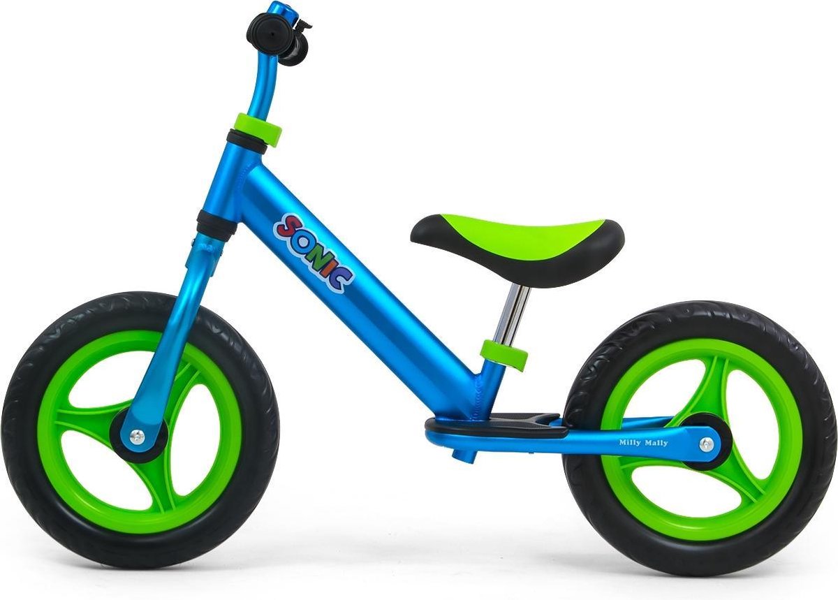 Milly Mally Loopfiets Sonic - Loopfiets - Jongens en meisjes - Groen;Mintblauw - 12 Inch