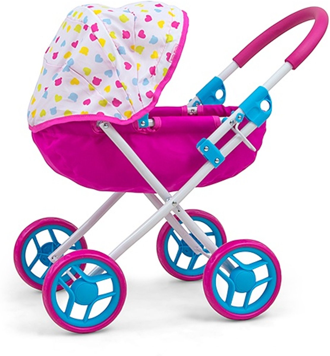 Milly Mally Poppenwagen Dori Candy 60 Cm Roze/blauw