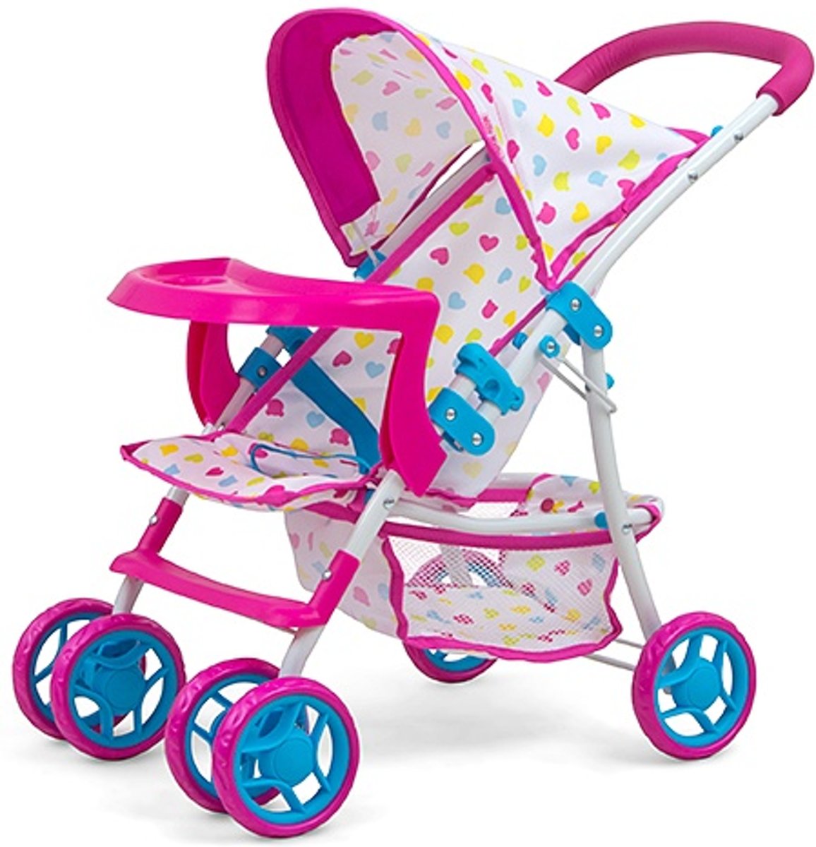 Milly Mally Poppenwagen Kate Candy 54 Cm Roze/blauw