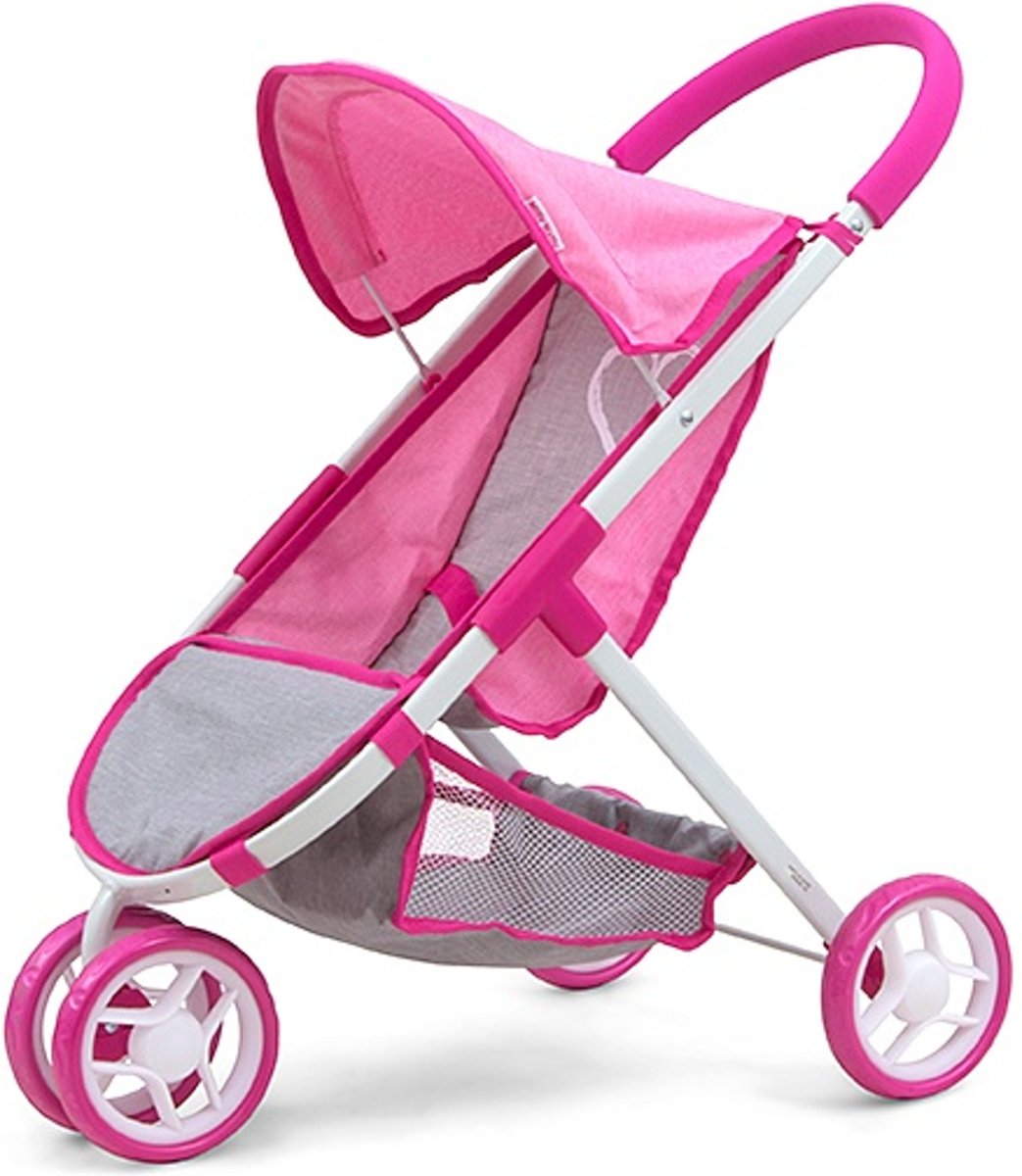 Milly Mally Poppenwagen Susie Prestige 63 Cm Roze/grijs