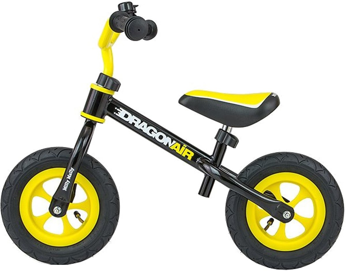 Milly Mally loopfiets Dragon Air 10 Inch Junior Zwart/Geel