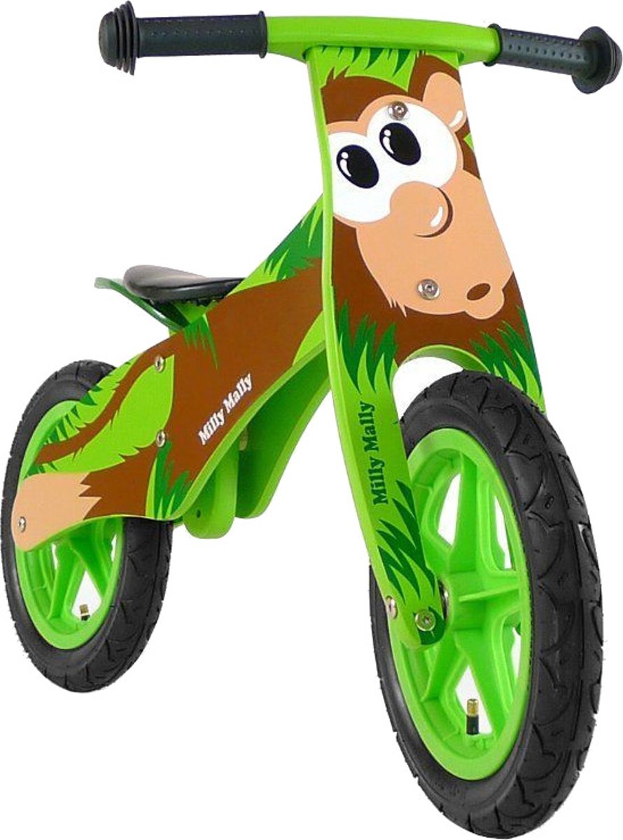 Milly Mally loopfiets Duplo Aap 12 Inch Junior Groen