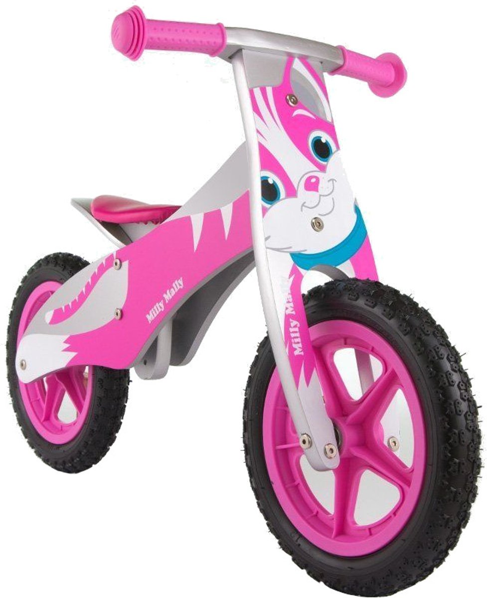 Milly Mally loopfiets Duplo Poes 12 Inch meisjes Grijs/Roze