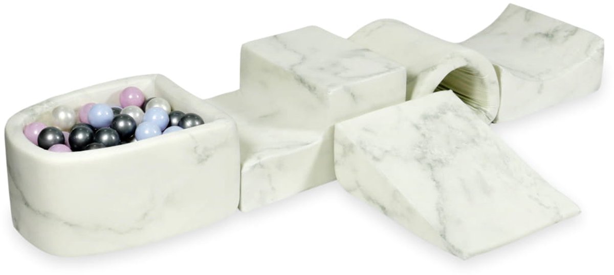 Foam speelset met brug en met microballenbad