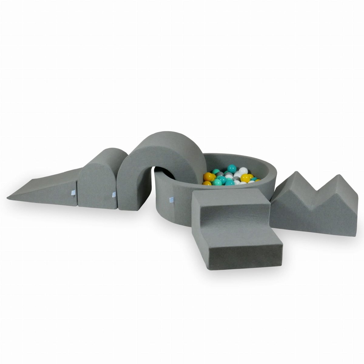 Foam speelset met rond ballenbad + 5 elementen