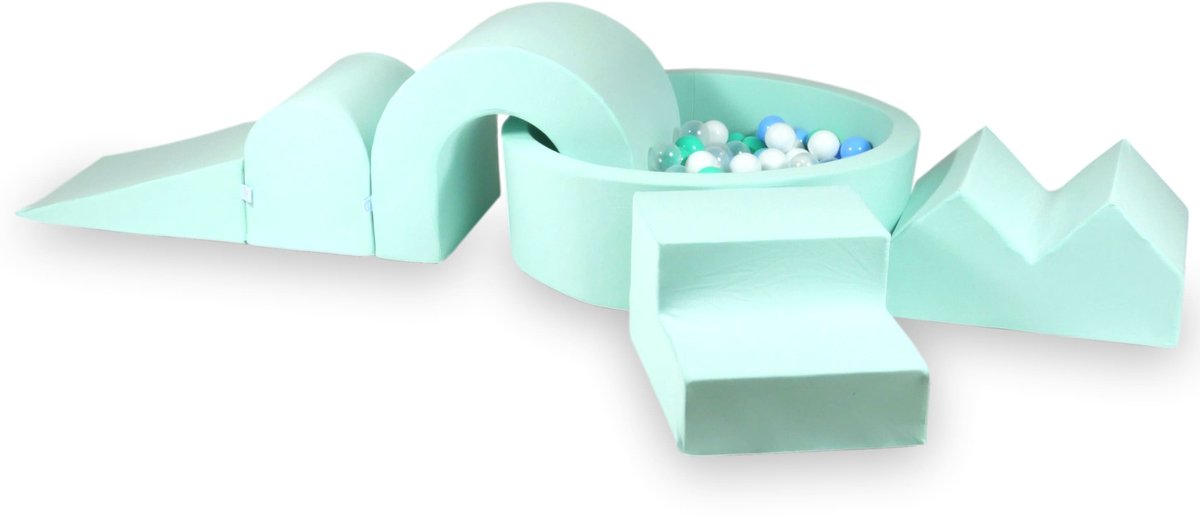 Foam speelset met rond ballenbad + 5 elementen