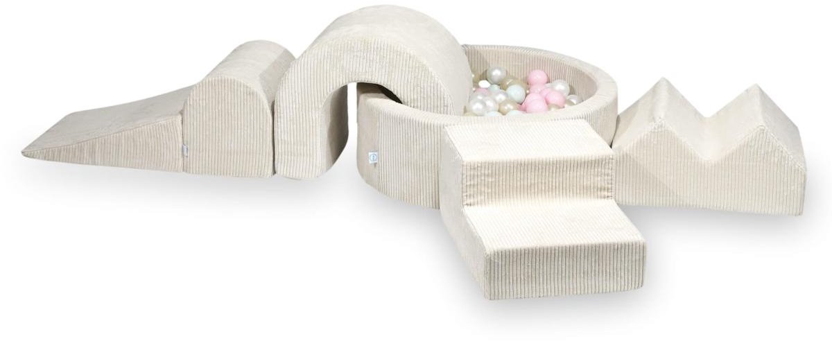 Foam speelset met rond ballenbad 90x30 Corduroy + 5 elementen