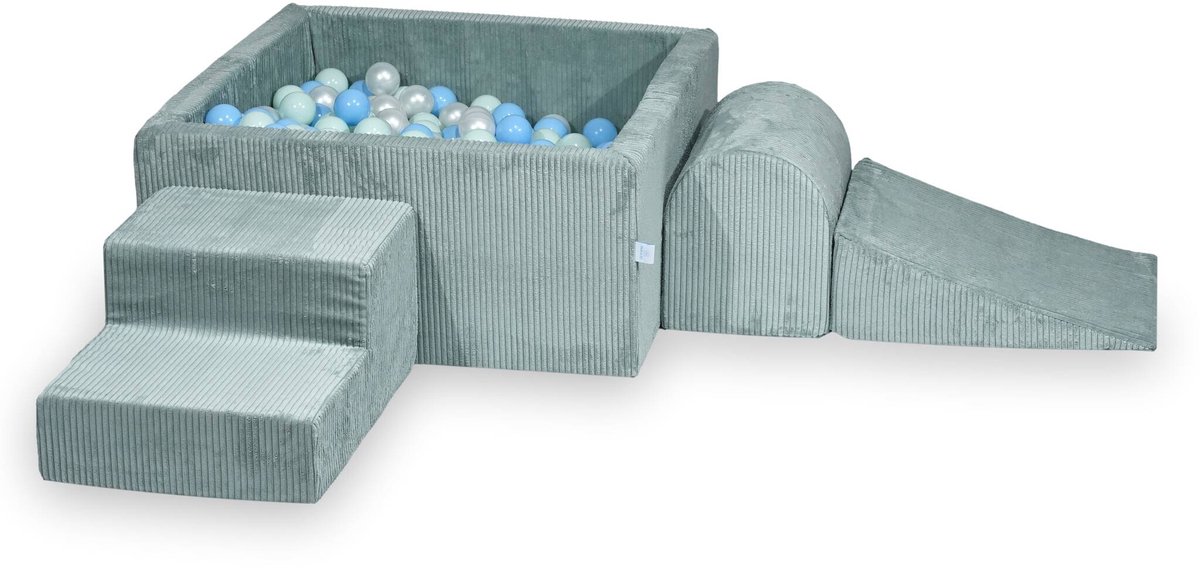 Foam speelset met vierkante ballenbad 90x90x40 Corduroy