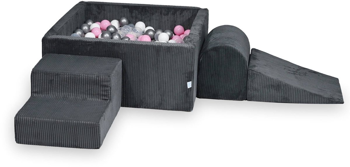Foam speelset met vierkante ballenbad 90x90x40 Corduroy