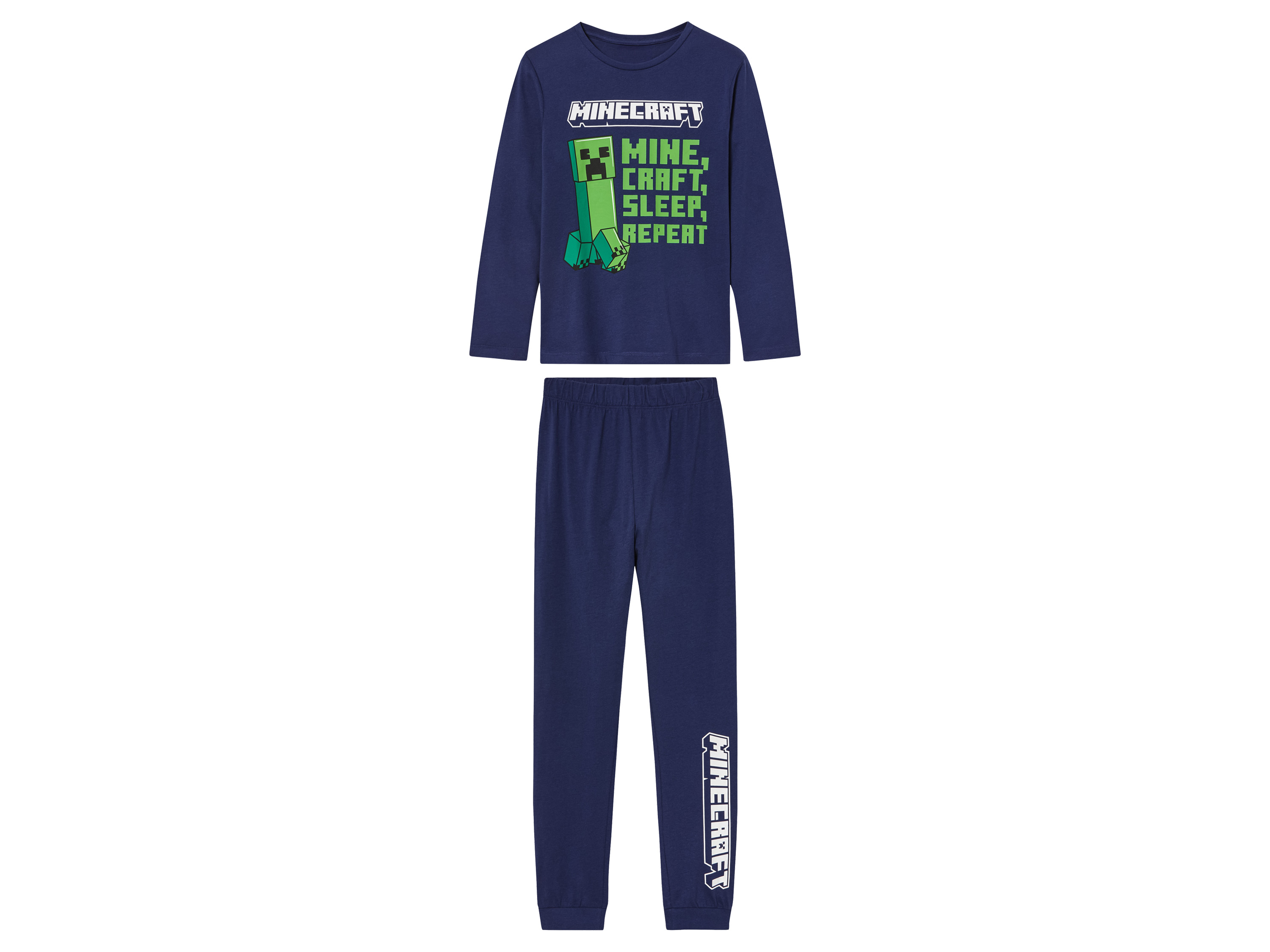 Minecraft Kinder pyjama (Blauw, 122/128)