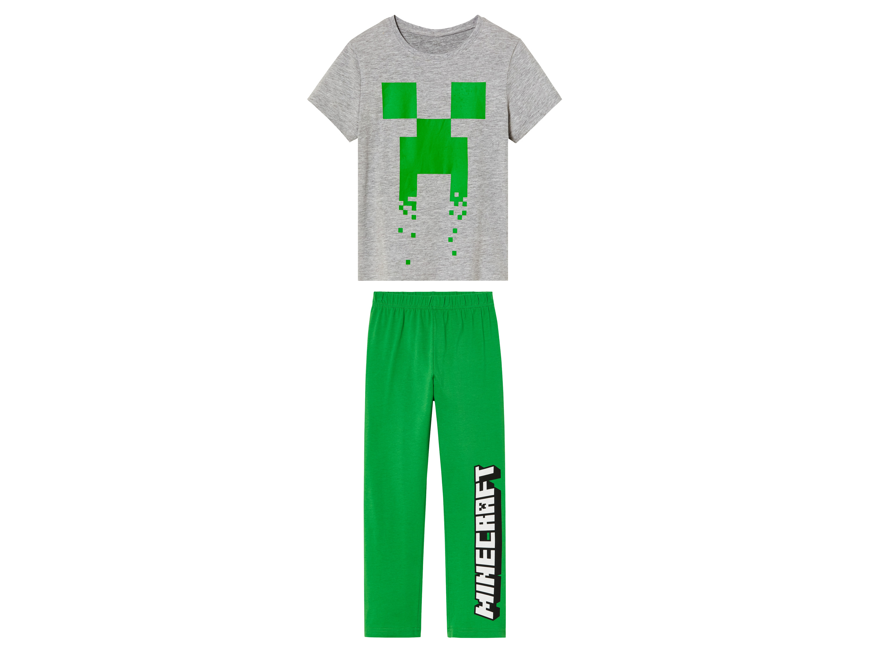 Minecraft Kinderen pyjama (134-140, Grijs)