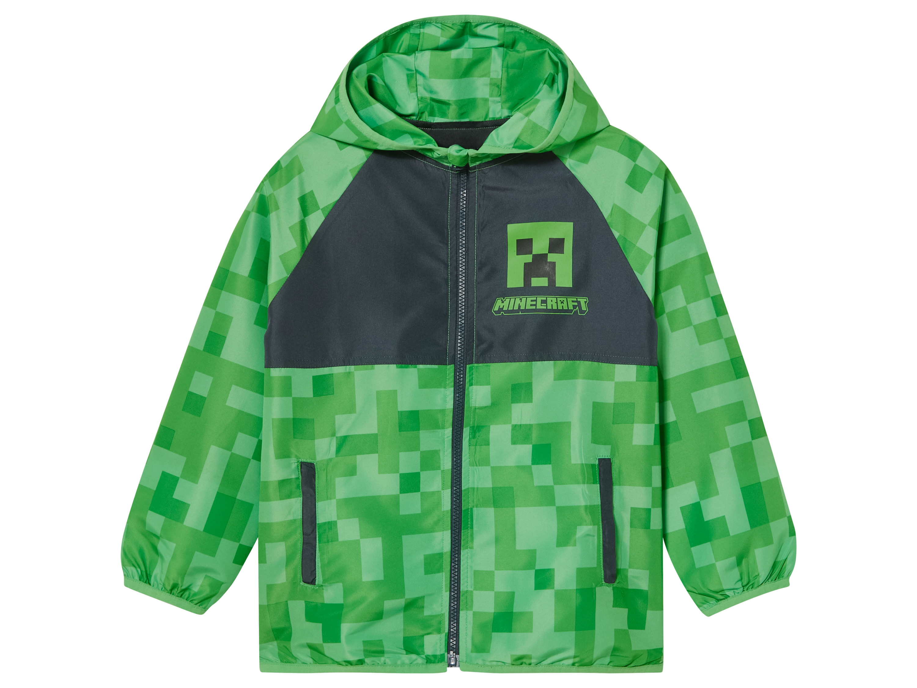 Minecraft Kinderwindjack (Groen/antraciet, 110/116)