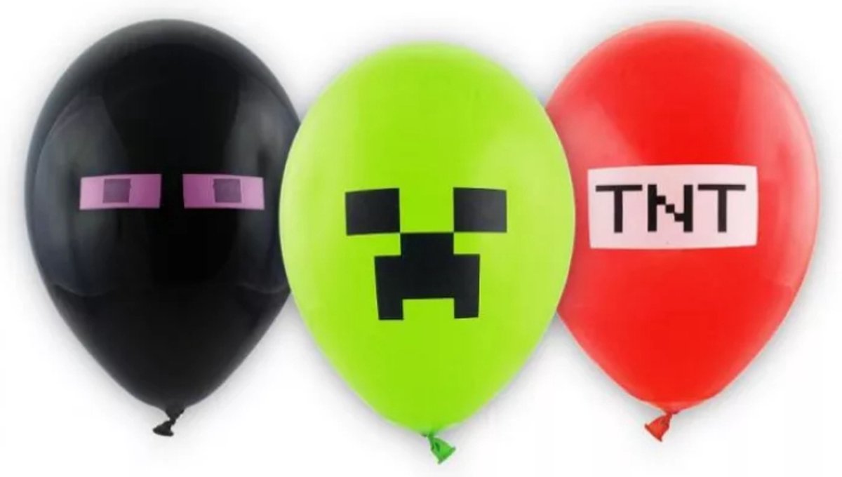 Minecraft ballonnen - 6 stuks - TNT Party Balloon