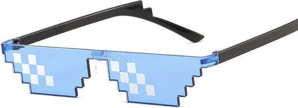 Thug life zonnebril  6 pixel bril - Deal with it - Blauw - 1 Stuk