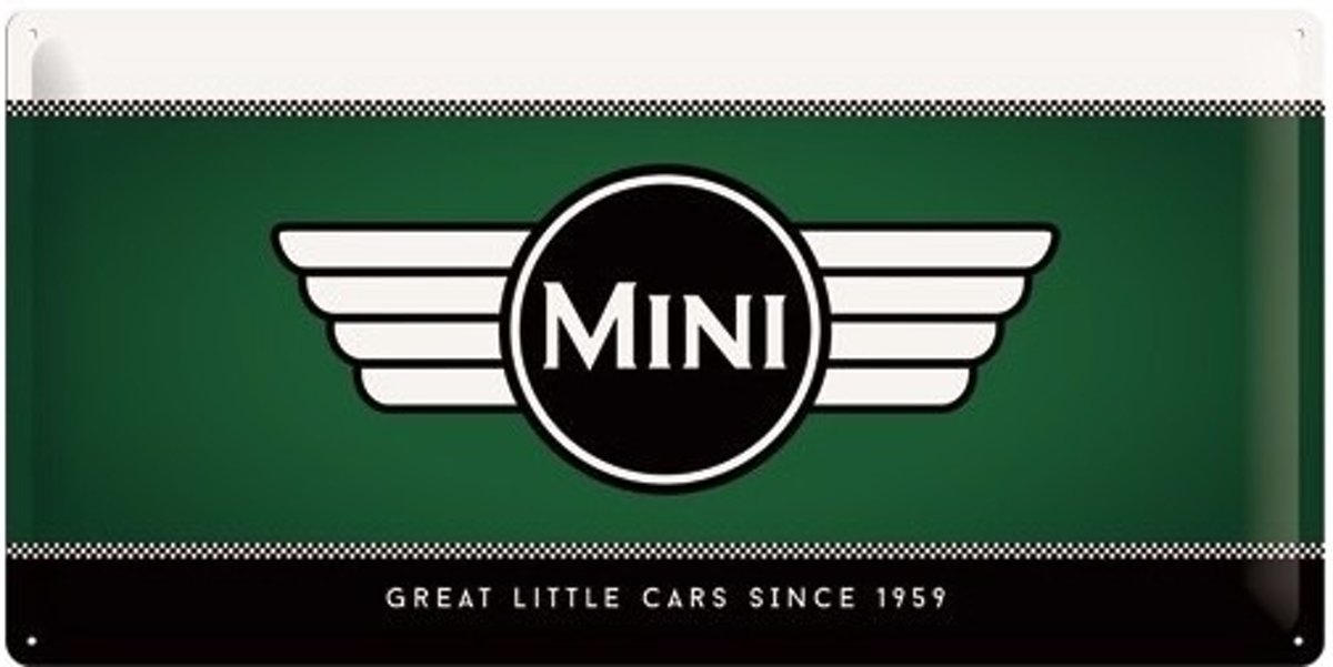 Groen muurplaatje Mini Cooper