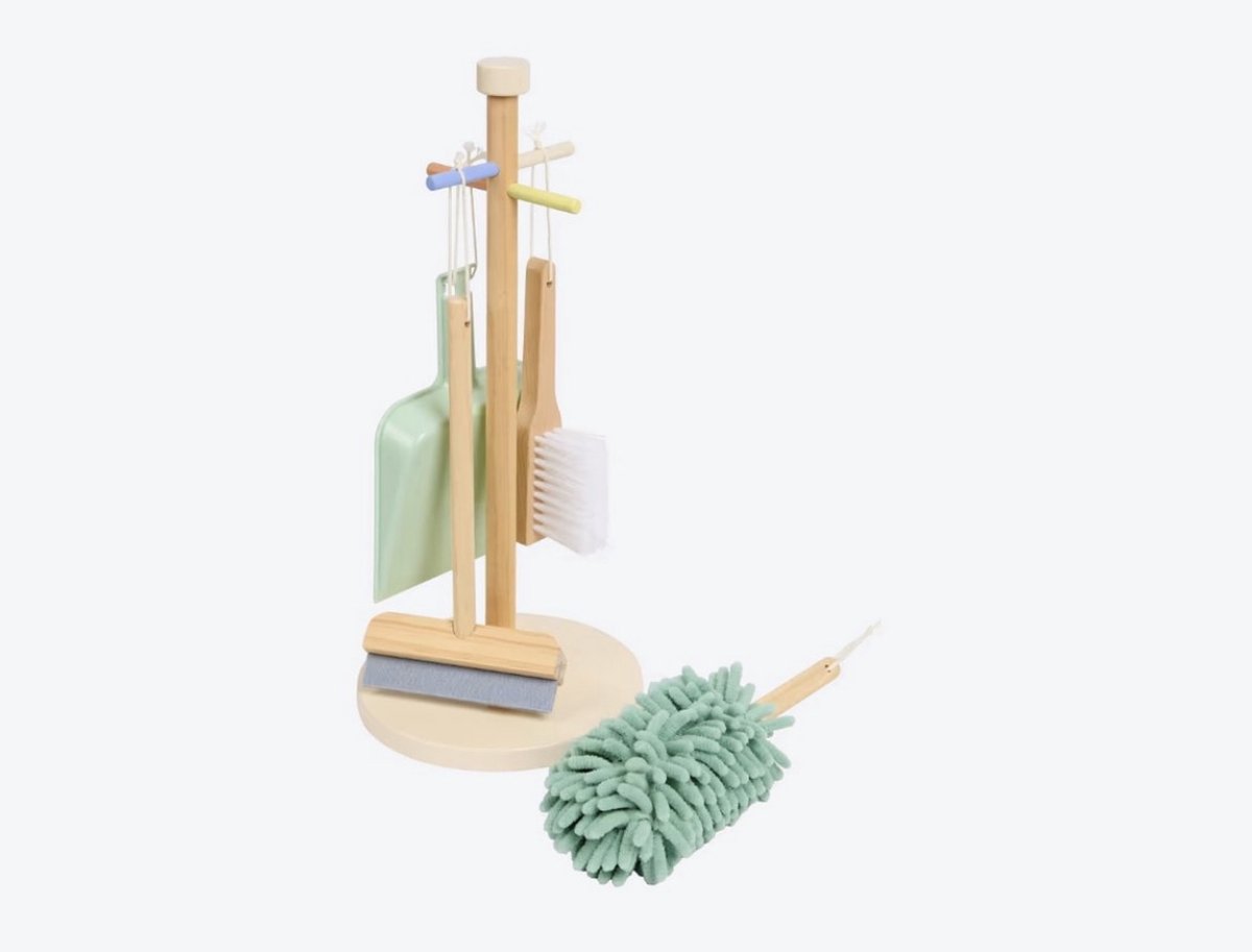 Houten Schoonmaakset voor Kinderen – 5-delig –   – Spelen & Leren