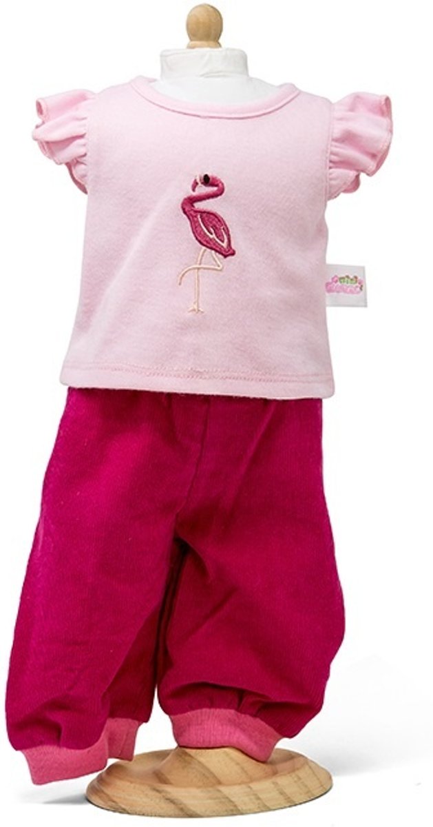 Mini Mommy Corduroy Broek Met Shirt Roze 33-37 Cm