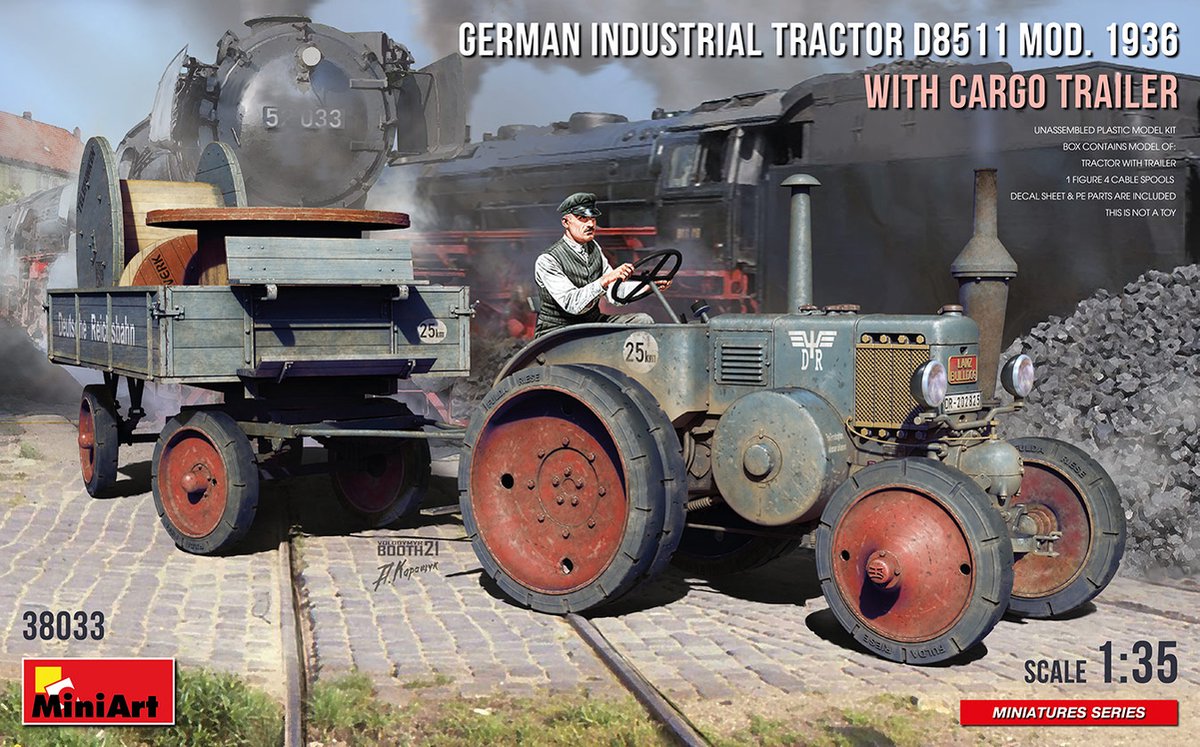 1/35 GERMAN TRACTOR D8511 MOD. 1936 CARGO TRAILER (12/21) * - modelbouwsets, hobbybouwspeelgoed voor kinderen, modelverf en accessoires