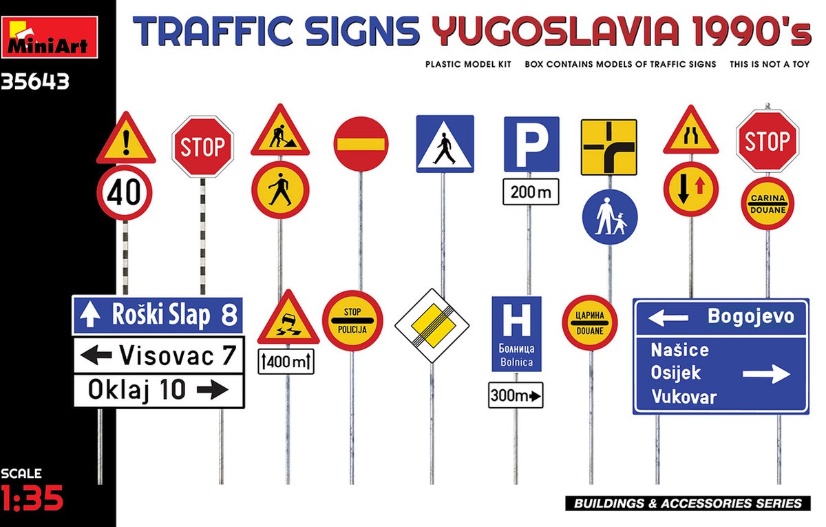 1/35 TRAFFIC SIGNS. YUGOSLAVIA 1990S (12/21) * - modelbouwsets, hobbybouwspeelgoed voor kinderen, modelverf en accessoires