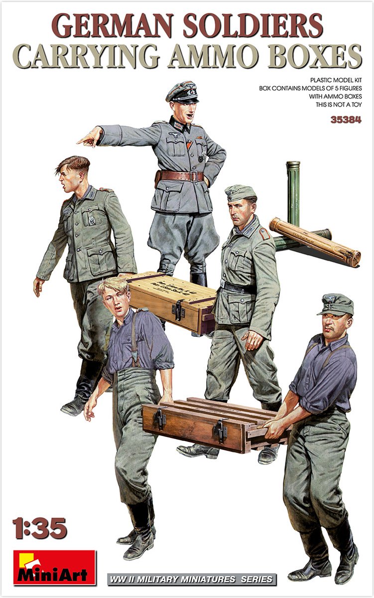 1:35 MiniArt 35384 German Soldiers Carrying Ammo Boxes Plastic kit