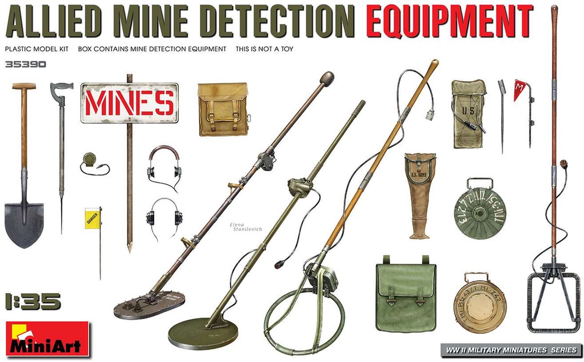 1:35 MiniArt 35390 Allied Mine Detection Equipment Plastic kit