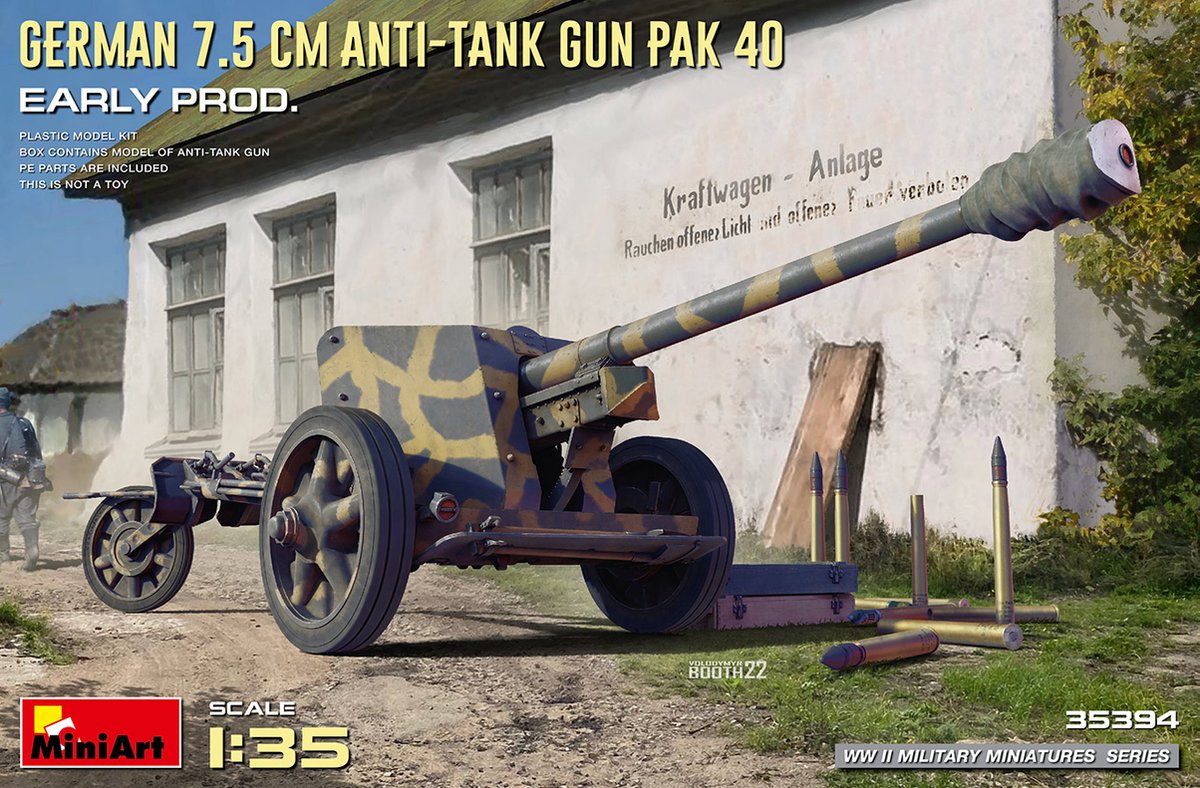 1:35 MiniArt 35394 German 7.5CM Anti-Tank Gun PAK 40. Early Prod. Plastic kit